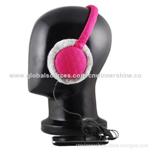 Sleeping Headphone with Winter Warm Fur Plush Wired Audio Stereo Earmuff, OEM/ODM, Free Samples